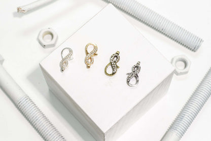 Pavé Crystal Infinity Lobster Clasp 25x11.5mm - Elegant Symbolic Closure for Jewelry, Style CL/29