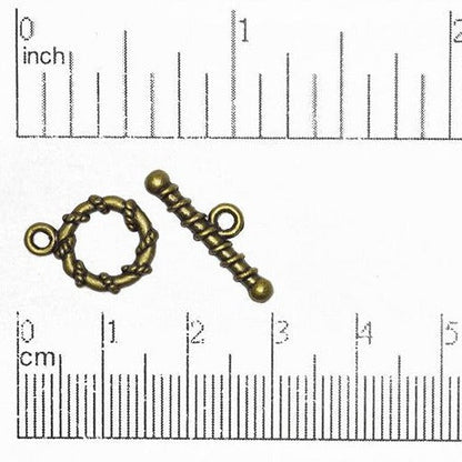 11mm Ring 20mm Bar Cord Wrapped Toggle Clasp - Available in Multiple Finishes - Sold Individually - CBS 11/227