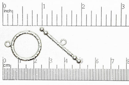 21mm Ring, 36mm Bar Perforated Toggle Clasp - Made of Pewter - Multiple Finishes - Sold as a Set - CBS1850