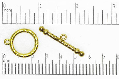 21mm Ring, 36mm Bar Perforated Toggle Clasp - Made of Pewter - Multiple Finishes - Sold as a Set - CBS1850