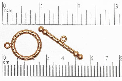 21mm Ring, 36mm Bar Perforated Toggle Clasp - Made of Pewter - Multiple Finishes - Sold as a Set - CBS1850