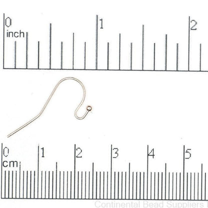 Hypoallergenic Brass French Ear Wires 24mm with Ball End - Nickel-Free and Lead-Safe - Available in Multiple Finishes - Sold by the Dozen - EW5001