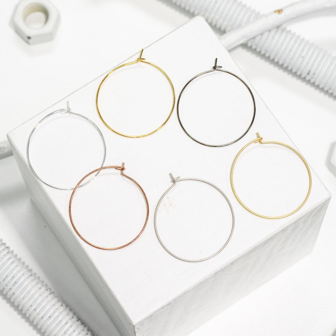 30mm Hoop & Oval Ear Wire. Sold by the Dozen - EW5010