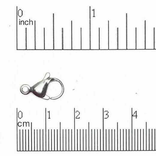 Lobster Clasp Claw 15mm x 9mm - Made from Stainless Steel - Per Piece