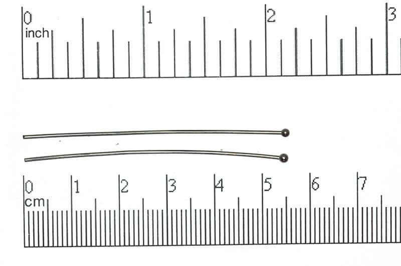 2 Inch Head Pin with 2mm Ball 20 Gauge - Hypoallergenic Brass - Multiple Finishes - Per Piece