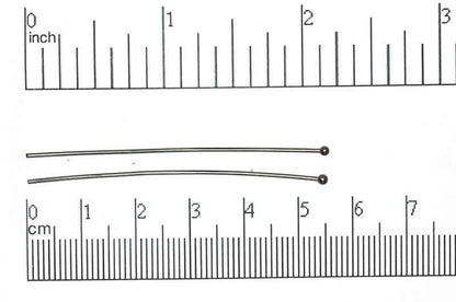 2 Inch Head Pin with 2mm Ball 20 Gauge - Hypoallergenic Brass - Multiple Finishes - Per Piece