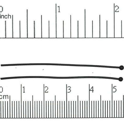 2 Inch Head Pin with 2mm Ball 20 Gauge - Hypoallergenic Brass - Multiple Finishes - Per Piece