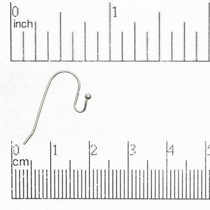 Hypoallergenic Brass French Ear Wires 24mm with Ball End - Nickel-Free and Lead-Safe - Available in Multiple Finishes - Sold by the Dozen - EW5001