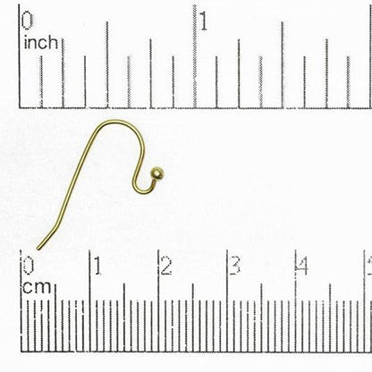 Hypoallergenic Brass French Ear Wires 24mm with Ball End - Nickel-Free and Lead-Safe - Available in Multiple Finishes - Sold by the Dozen - EW5001