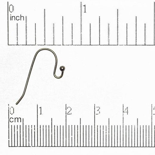 Hypoallergenic Brass French Ear Wires 24mm with Ball End - Nickel-Free and Lead-Safe - Available in Multiple Finishes - Sold by the Dozen - EW5001