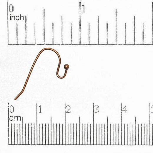 Hypoallergenic Brass French Ear Wires 24mm with Ball End - Nickel-Free and Lead-Safe - Available in Multiple Finishes - Sold by the Dozen - EW5001