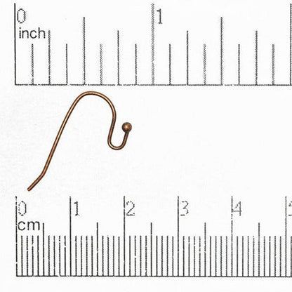 Hypoallergenic Brass French Ear Wires 24mm with Ball End - Nickel-Free and Lead-Safe - Available in Multiple Finishes - Sold by the Dozen - EW5001