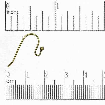 Hypoallergenic Brass French Ear Wires 24mm with Ball End - Nickel-Free and Lead-Safe - Available in Multiple Finishes - Sold by the Dozen - EW5001