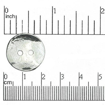 20mm Two Texture Curved Button - Made of Pewter - Nickel-Free - Fits 2mm Cord - Made in the USA - Sold Individually - BTN13