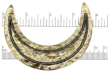 84mm Large Curved Collar Pendant - Made of Pewter - 2 Loops, 13 Holes - Sold by the Piece - Available in Multiple Finishes - K94