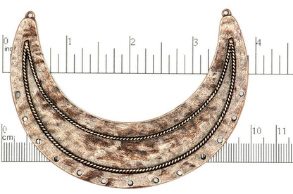84mm Large Curved Collar Pendant - Made of Pewter - 2 Loops, 13 Holes - Sold by the Piece - Available in Multiple Finishes - K94