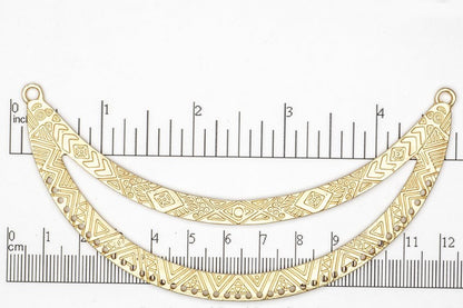 119mm Detailed Double Collar Pendant - With 43 Holes - Made of Pewter - Sold by the Piece - Multiple Finishes - K95