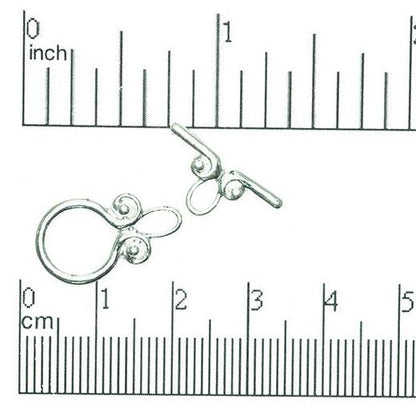 12mm Ring, 18mm Bar Swirl Toggle Clasp - Made of plated pewter - Sold as a set - CBS11/2383