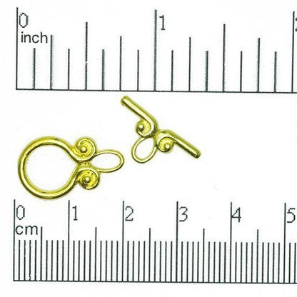 12mm Ring, 18mm Bar Swirl Toggle Clasp - Made of plated pewter - Sold as a set - CBS11/2383