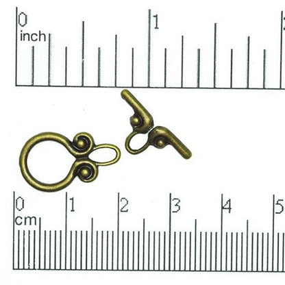 12mm Ring, 18mm Bar Swirl Toggle Clasp - Made of plated pewter - Sold as a set - CBS11/2383
